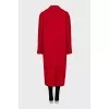 Red coat without fastening