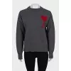 Wool jumper with brand logo and tag