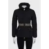 Black jacket with a metal belt