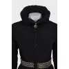 Black jacket with a metal belt