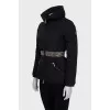 Black jacket with a metal belt