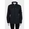 Black hooded jacket