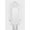 Straight dress decorated with fringe