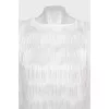 Straight dress decorated with fringe