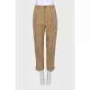 Beige wool trousers with creases