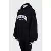 Oversized black hoodie with print