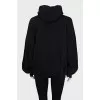 Oversized black hoodie with print