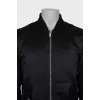 Men's black tapered bomber jacket