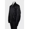 Men's black tapered bomber jacket