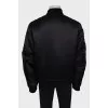 Men's black tapered bomber jacket