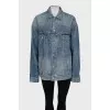Denim jacket with signature print