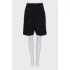 Straight-cut wool shorts with pockets