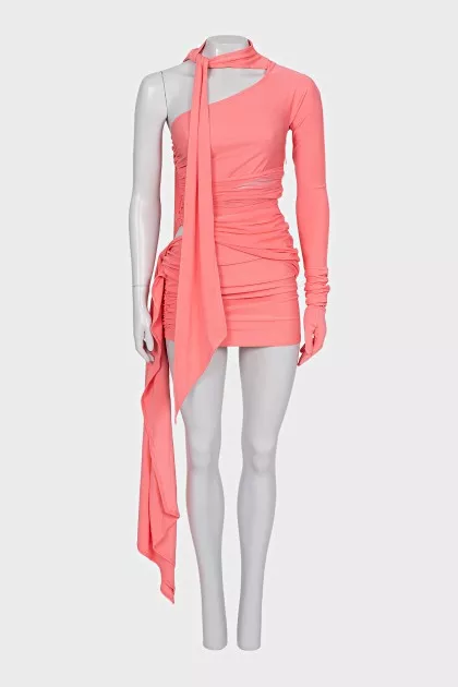 One-sleeve bodycon dress