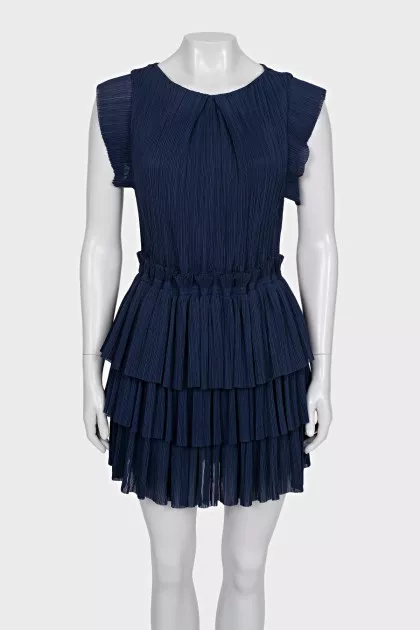 Blue pleated dress