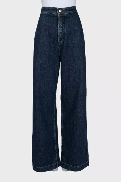 Wide-leg jeans with buttons