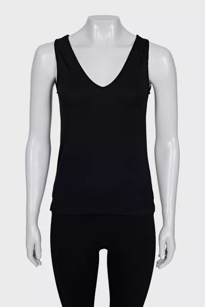 Black ribbed tank top