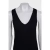 Black ribbed tank top