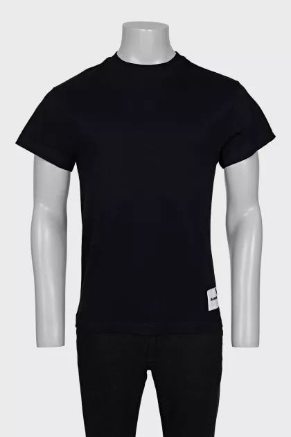 Men's black T-shirt with a patch