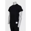 Men's black T-shirt with a patch