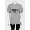 Gray straight t-shirt with print