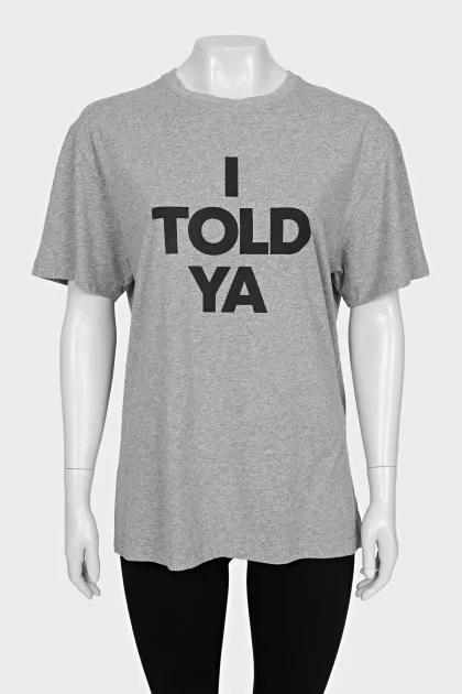 Gray straight t-shirt with print