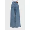 Wide leg fit high rise jeans