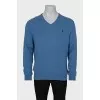Men's blue wool pullover