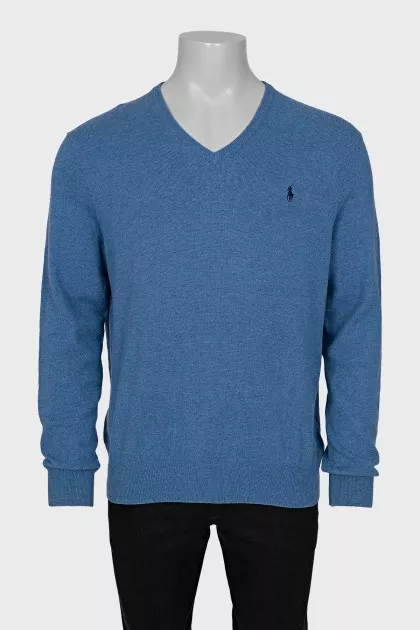 Men's blue wool pullover