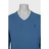 Men's blue wool pullover