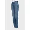 Mid-rise straight leg blue jeans