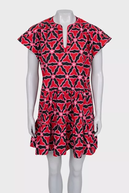 Straight dress with short sleeves