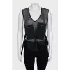 Mesh top with zip patch pockets