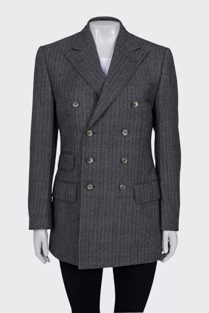 Gray button-down jacket