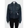 Fitted denim jacket with pockets