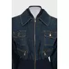Fitted denim jacket with pockets