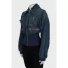 Fitted denim jacket with pockets