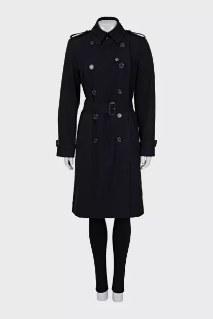 Black double-breasted coat