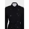 Black double-breasted coat