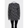 Oversized jumper with signature print