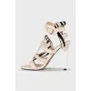 Sandals made of combination leather