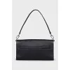 Leather shoulder bag with logo