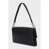Leather shoulder bag with logo