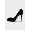 Velvet high heels