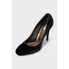 Velvet high heels
