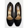 Velvet high heels