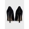 Velvet high heels