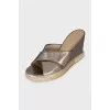 Leather flip-flops with perforations