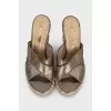 Leather flip-flops with perforations