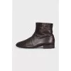 Men's brown boots with a zipper