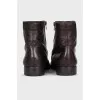 Men's brown boots with a zipper